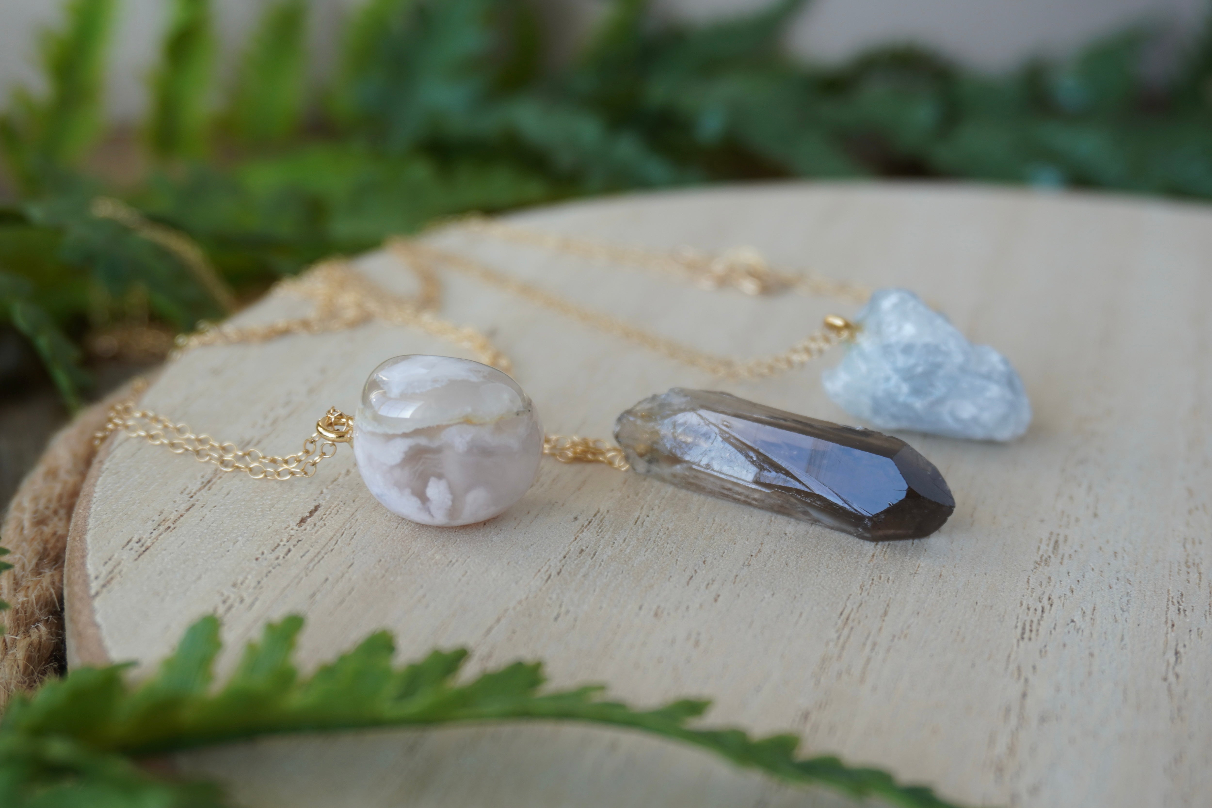 Celestite raw ore. Necklace] Angel Stone, crystal, mineral | natural stone,  clavicle chain - Shop Atlantis Crystal City Collar Necklaces - Pinkoi