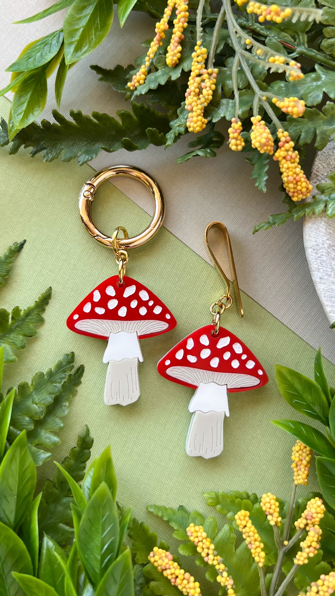 Red Mushroom Shoe Accessory | Pull Loop, Shoe Charm, High Top Sneaker or Boot Clip, Shoe or Bag Keychain