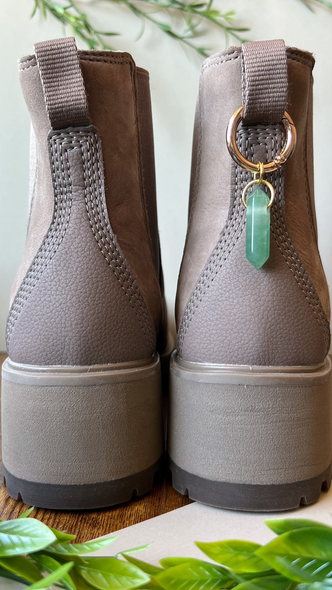 Vertical Crystal Point Boot Charm, Pull Loop Accessory, Shoe or Bag Keychain