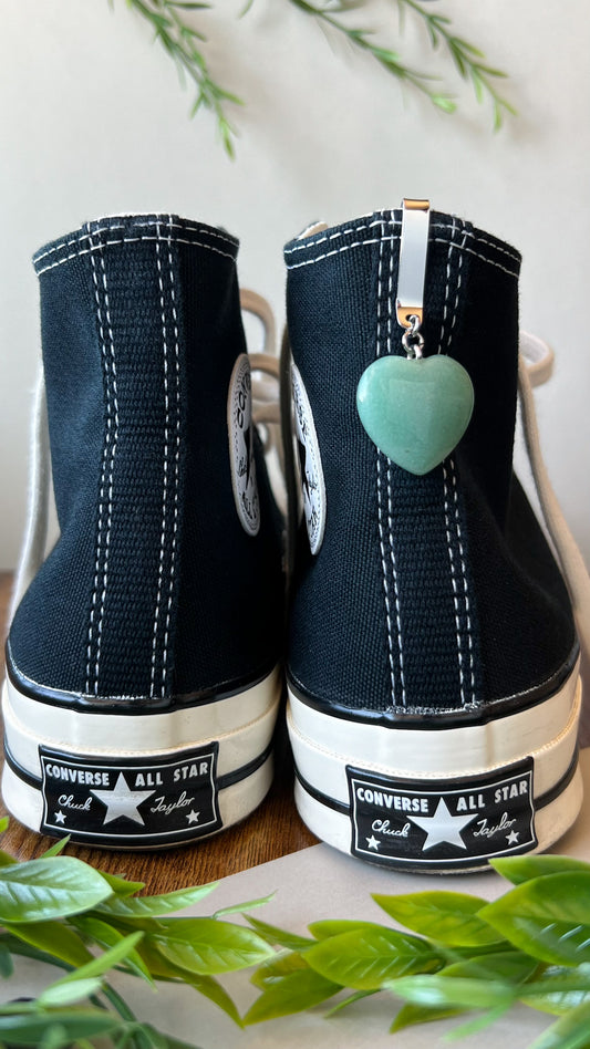 Crystal Heart Shoe Clip, Shoe Charm, High Top Sneaker or Boot Clip, Shoe or Bag Keychain