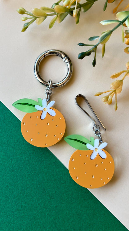 Orange Blossom Shoe Accessory | Pull Loop, Shoe Charm, High Top Sneaker or Boot Clip, Shoe or Bag Keychain