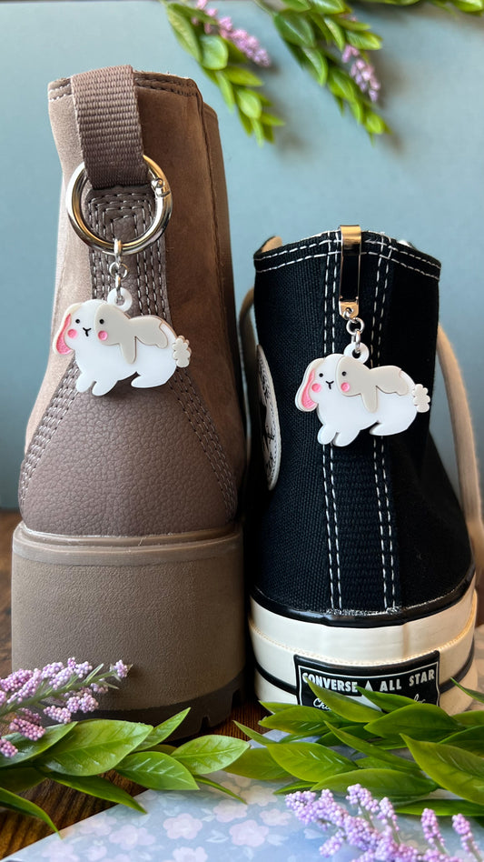 Bunny Shoe Accessory | Pull Loop, Shoe Charm, High Top Sneaker or Boot Clip, Shoe or Bag Keychain