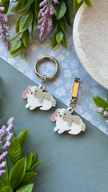 Bunny Shoe Accessory | Pull Loop, Shoe Charm, High Top Sneaker or Boot Clip, Shoe or Bag Keychain