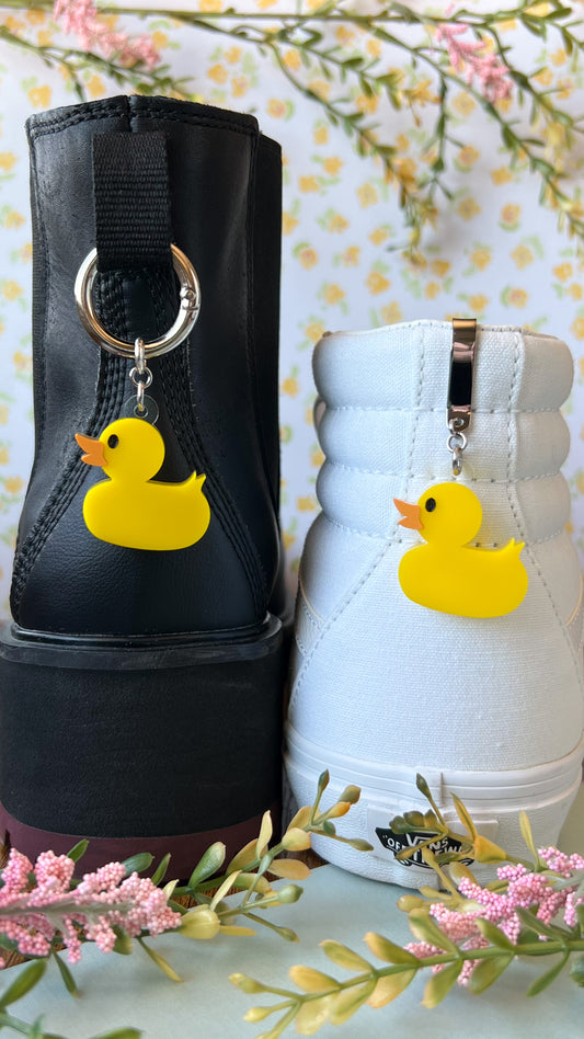 Rubber Duck Shoe Accessory | Pull Loop, Shoe Charm, High Top Sneaker or Boot Clip, Shoe or Bag Keychain