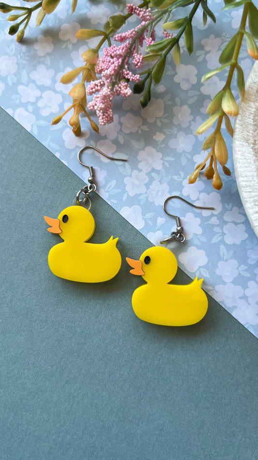 Rubber Duck Acrylic Earrings