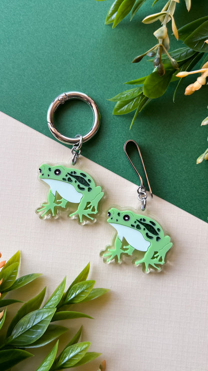 Green Frog Shoe Accessory | Pull Loop, Shoe Charm, High Top Sneaker or Boot Clip, Shoe or Bag Keychain