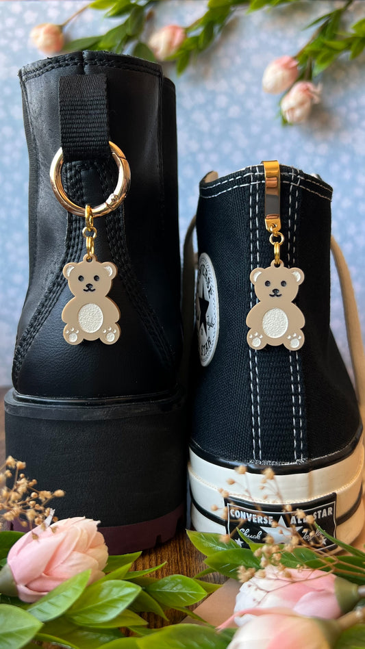 Teddy Bear Shoe Accessory | Pull Loop, Shoe Charm, High Top Sneaker or Boot Clip, Shoe or Bag Keychain