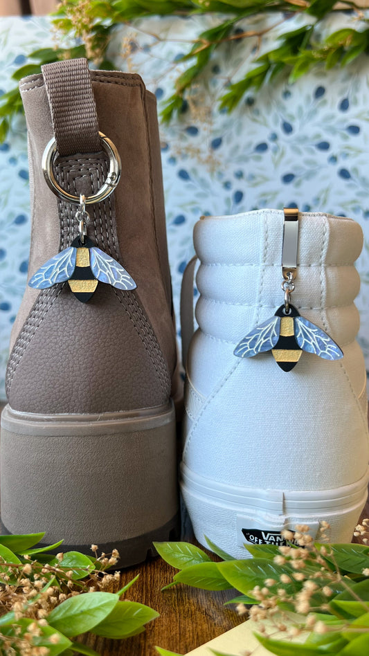 Bumble Bee Shoe Accessory | Pull Loop, Shoe Charm, High Top Sneaker or Boot Clip, Shoe or Bag Keychain