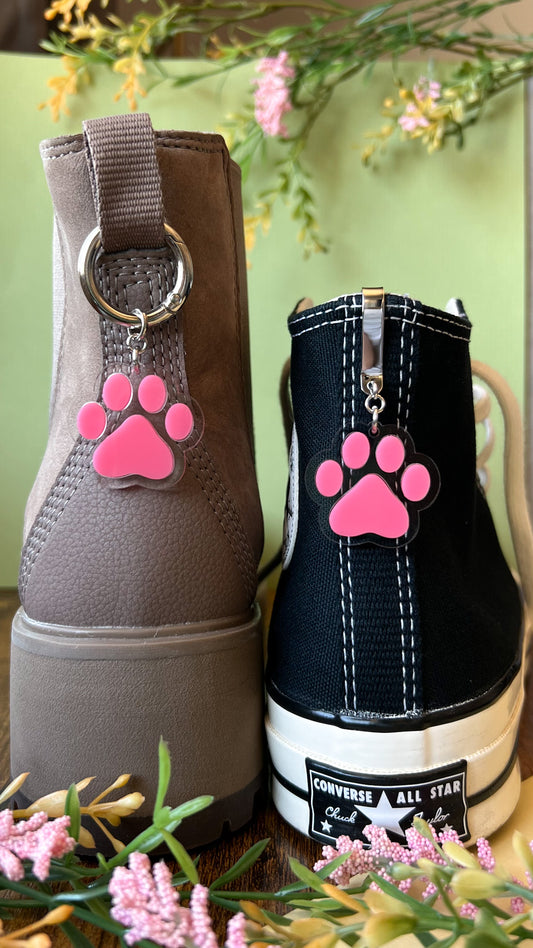 Paw Print Shoe Accessory | Pull Loop, Shoe Charm, High Top Sneaker or Boot Clip, Shoe or Bag Keychain