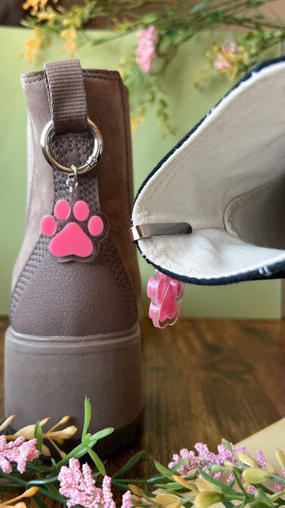 Paw Print Shoe Accessory | Pull Loop, Shoe Charm, High Top Sneaker or Boot Clip, Shoe or Bag Keychain