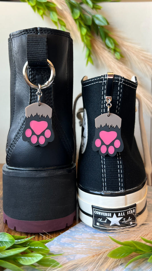 Siamese Cat Paw Shoe Accessory | Pull Loop, Shoe Charm, High Top Sneaker or Boot Charm, Acrylic Keychain