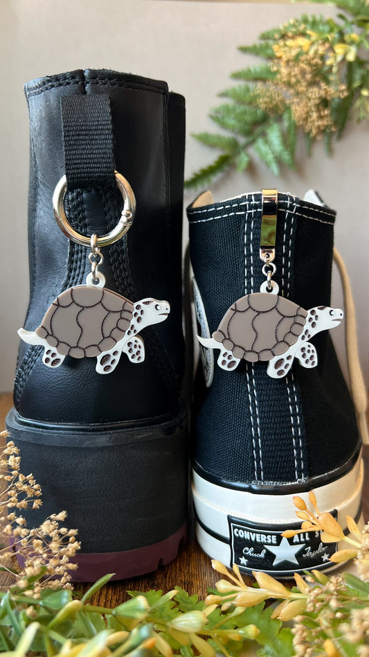 Tortoise Reptile Shoe Accessory | Pull Loop, Shoe Charm, High Top Sneaker or Boot Clip, Shoe or Bag Keychain