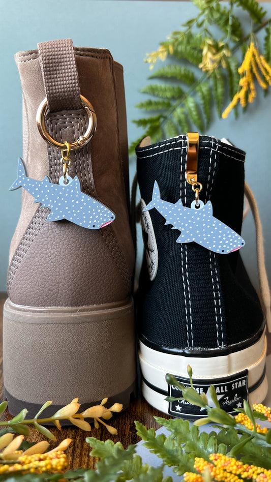 Whale Shark Shoe Accessory | Pull Loop, Shoe Charm, High Top Sneaker or Boot Clip, Shoe or Bag Keychain
