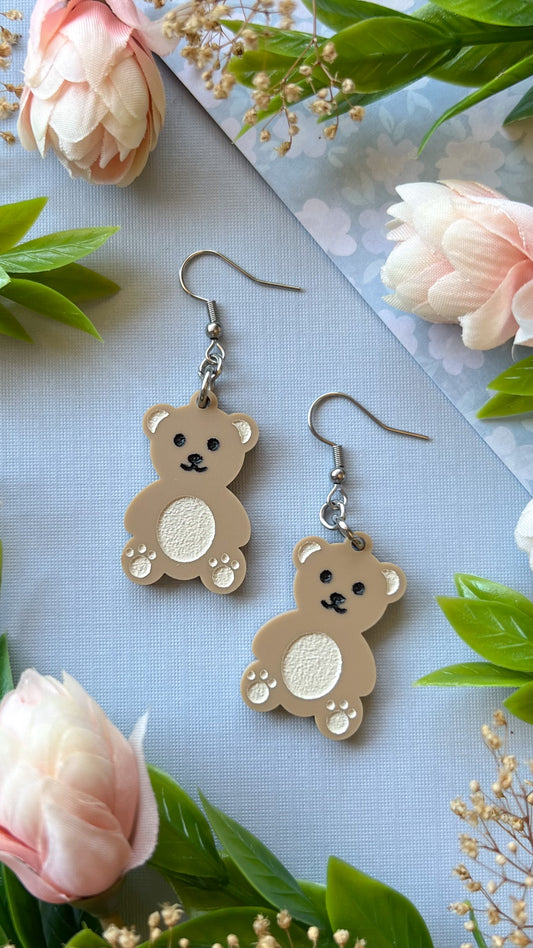 Teddy Bear Earrings | Cute Stuffies Bear Stuffed Animal Toy Acrylic Earrings