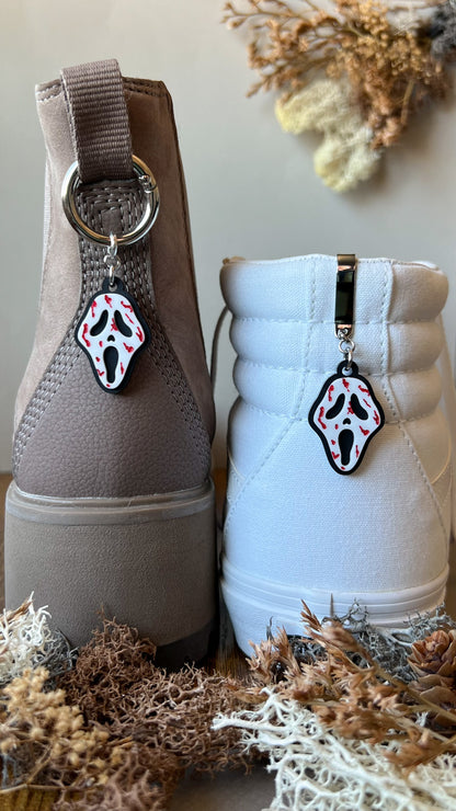 Ghost Face Mask Shoe Accessory | Pull Loop Boot Charm, Shoe Charm, High Top Sneaker Clip or Boot Clip, Acrylic Shoe Keychain