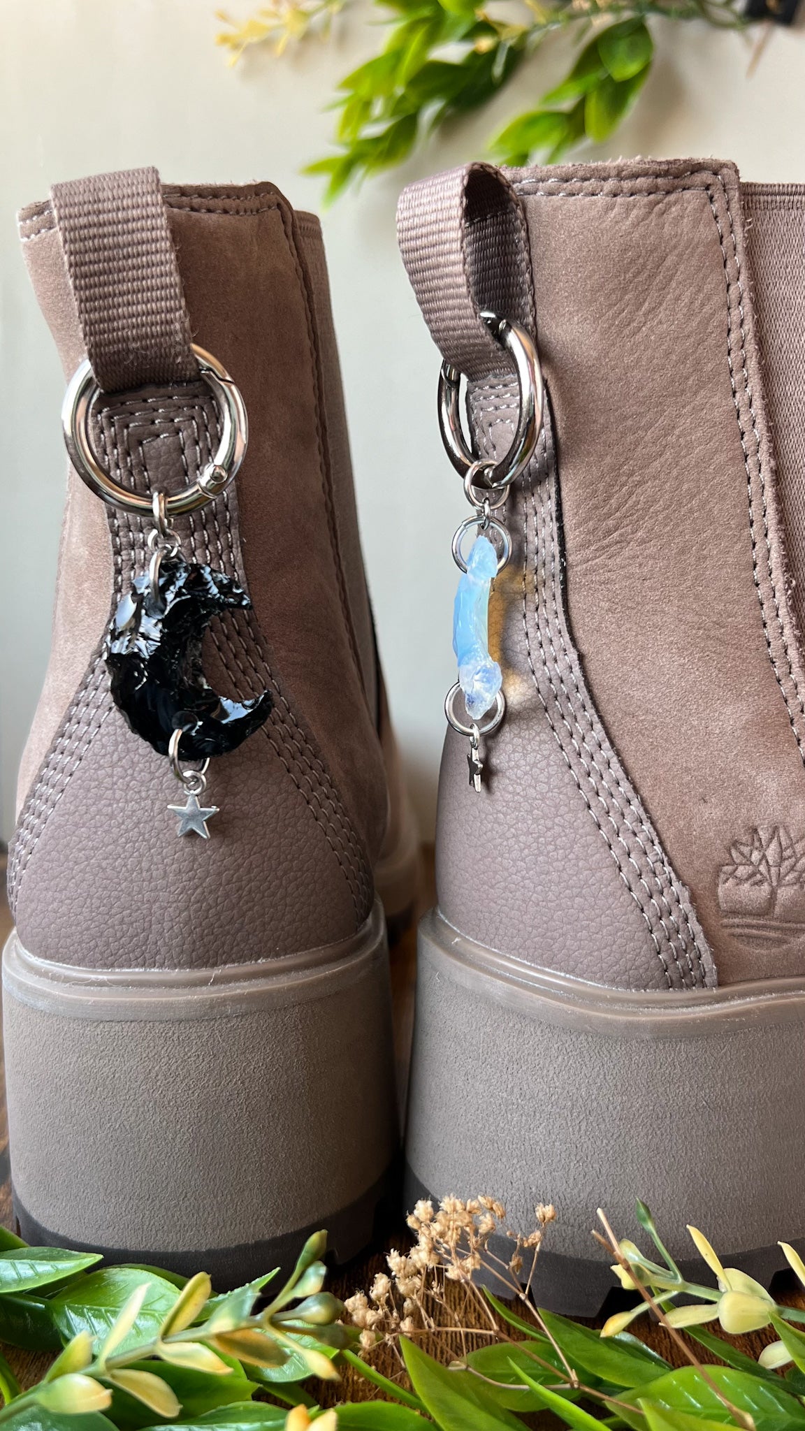 Mini Crescent Crystal Moon Boot Charm