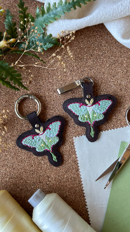 Luna Moth Shoe Accessory | Embroidered Pull Loop Boot Charm, Shoe Charm, High Top Sneaker Clip or Boot Clip