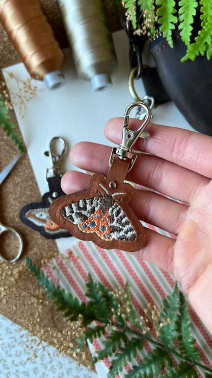 Moth Keychain \\ Embroidered Bag Charm