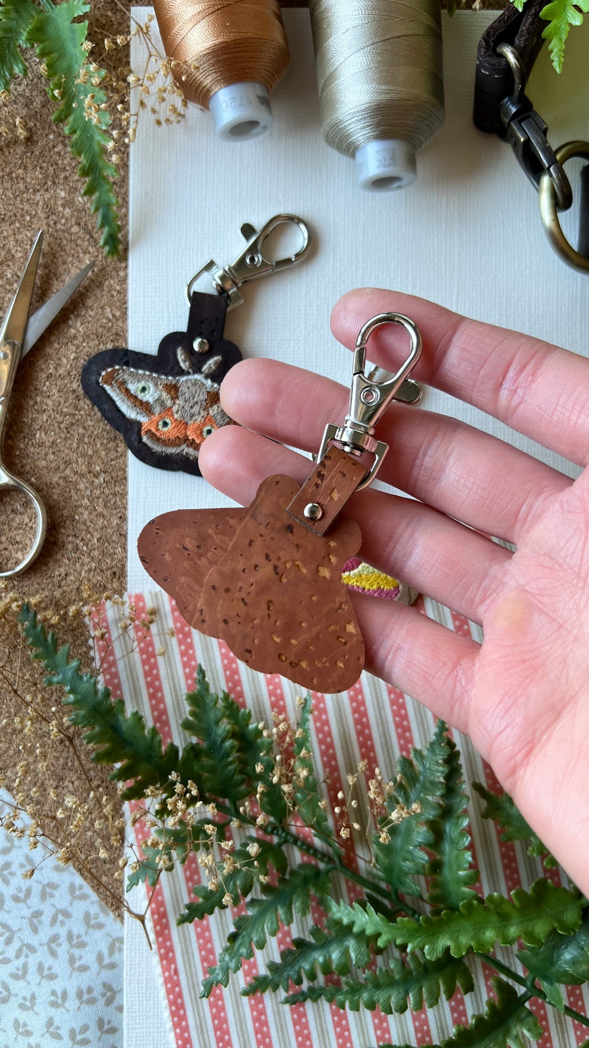 Moth Keychain \\ Embroidered Bag Charm