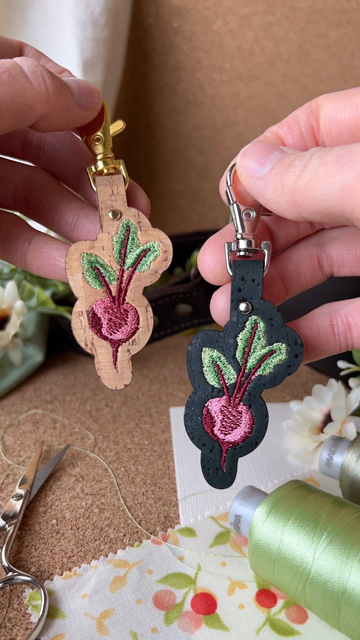 Beet Keychain \\ Embroidered Bag Charm