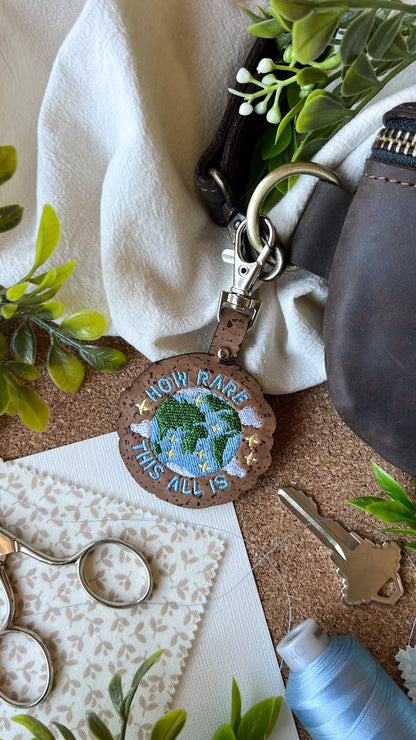 Rare Earth "how rare this all is" Keychain \\ Embroidered Bag Charm