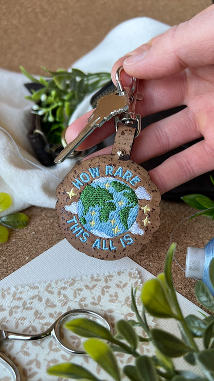 Rare Earth "how rare this all is" Keychain \\ Embroidered Bag Charm