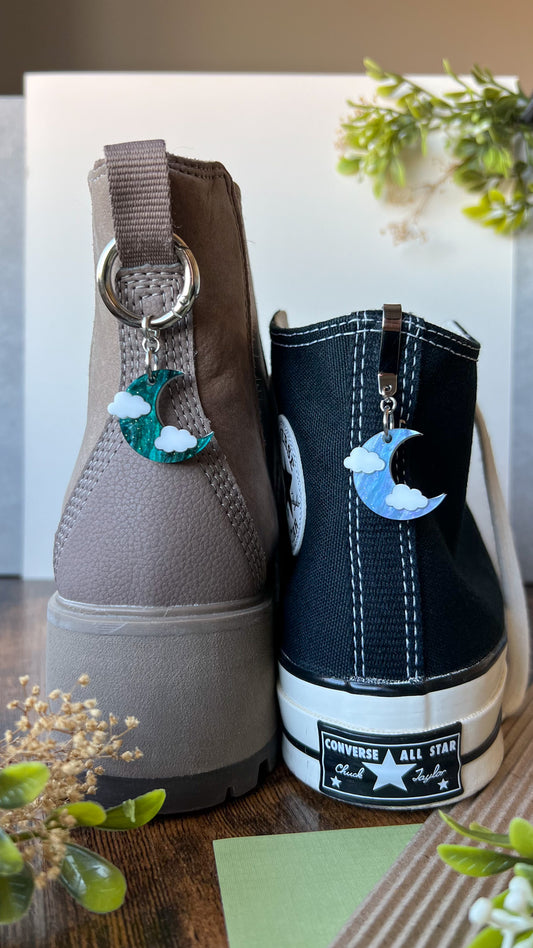 Crescent Cloudy Moon Shoe Accessory