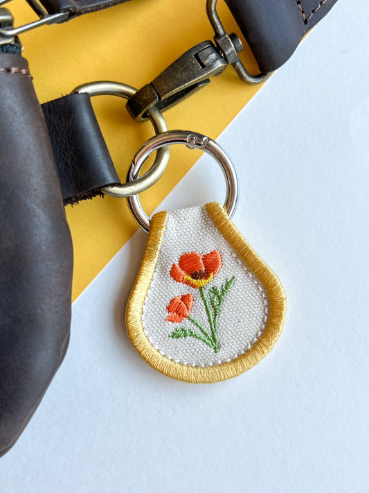 California Poppy Accessory | Patch Keychain, Bag Decoration, Boot Charm