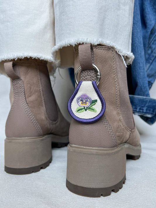 Purple Pansy Accessory | Patch Keychain, Bag Decoration, Boot Charm