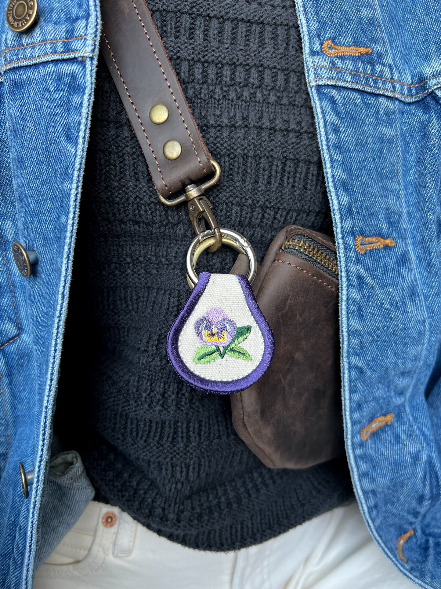 Purple Pansy Accessory | Keychain, Bag Decoration, Boot Charm