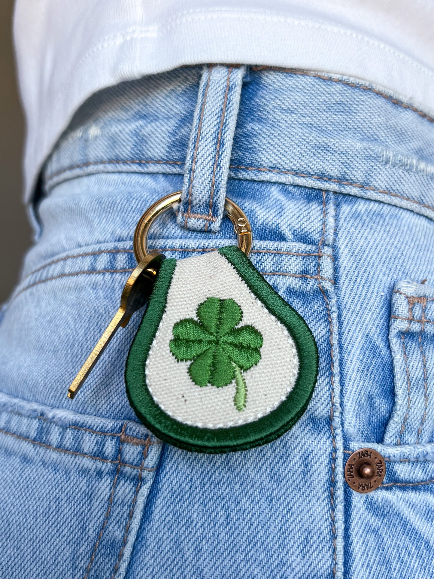 Four Leaf Clover Accessory | Patch Keychain, Bag Decoration, Boot Charm