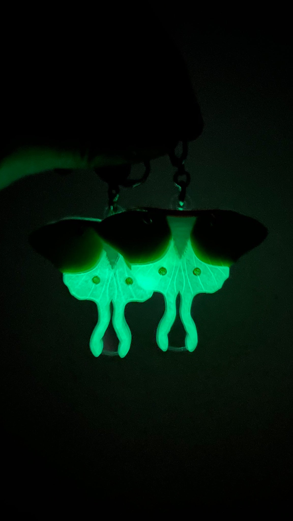 Luna Moth Glowing Shoe Accessory | Pull Loop, Shoe Charm, High Top Sneaker or Boot Charm, Shoe or Bag Keychain