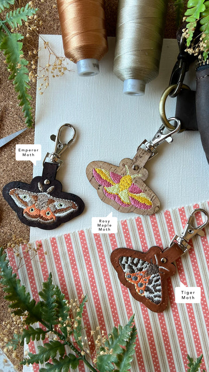 Moth Keychain \\ Embroidered Bag Charm